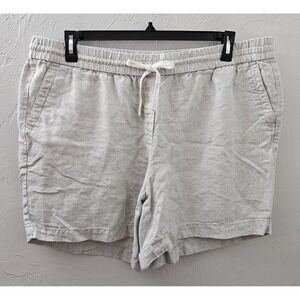 Talbots Shorts Women Size 2XP 100% Linen Lightweight Drawstring Beachy 6" Inseam